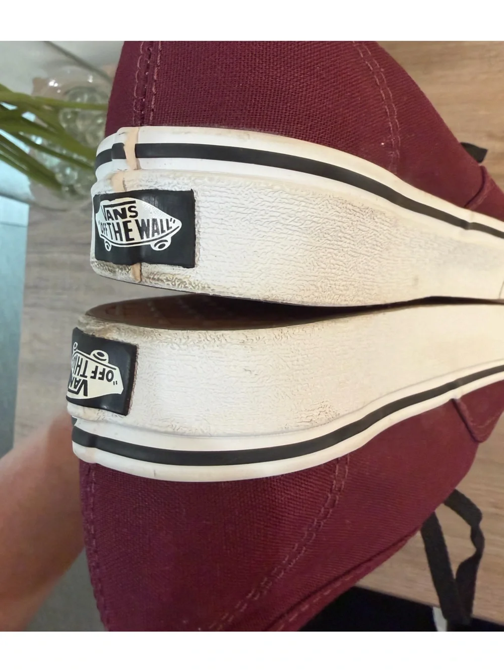 Vans Authentic Port Royal Red Burgundy/Black Canvas Low-Top Sneakers W 10 M 8.5